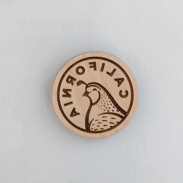 California Quail Wood Magnet